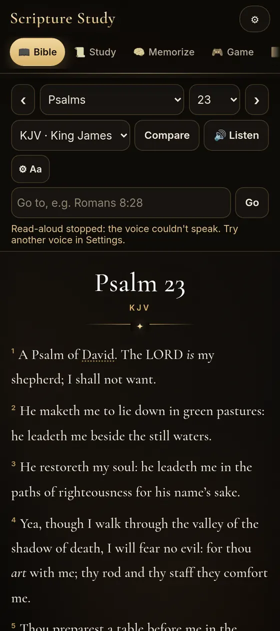 App screenshot: reading offline